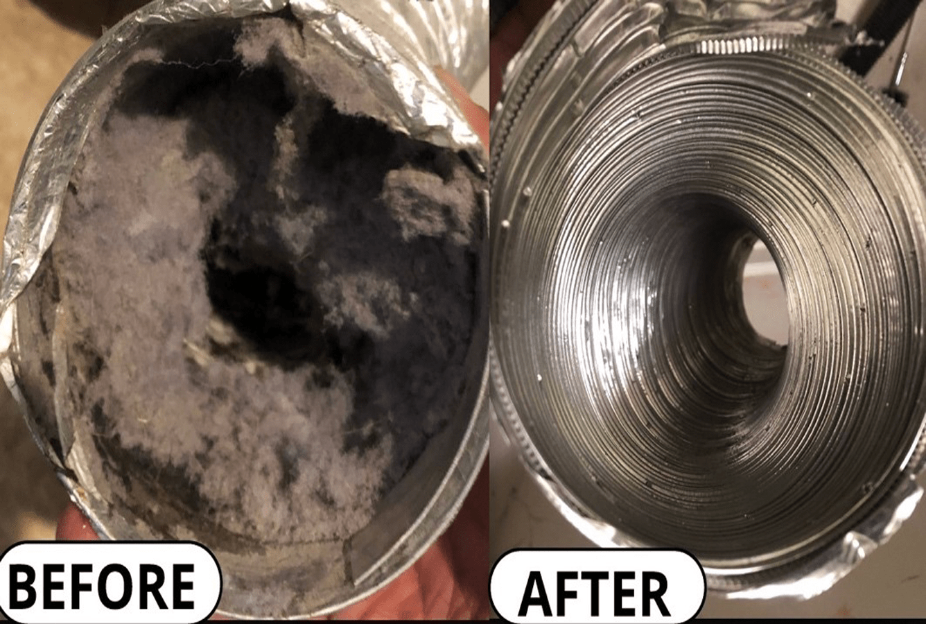 before and after dryer clean